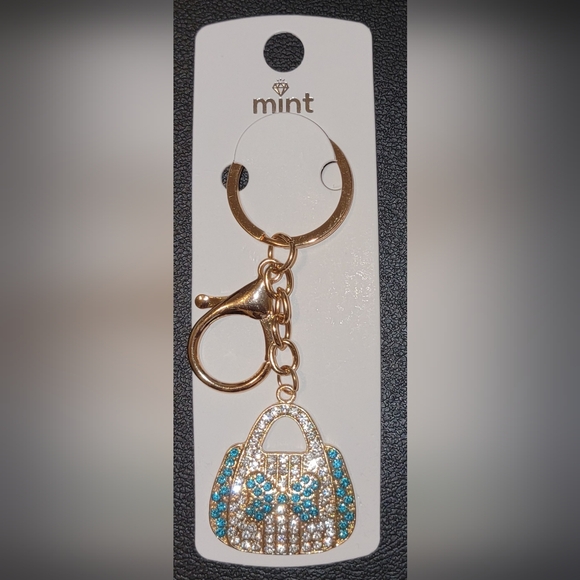 👜 w/Blue 🎀 Keychain/Bag Charm - Picture 2 of 2